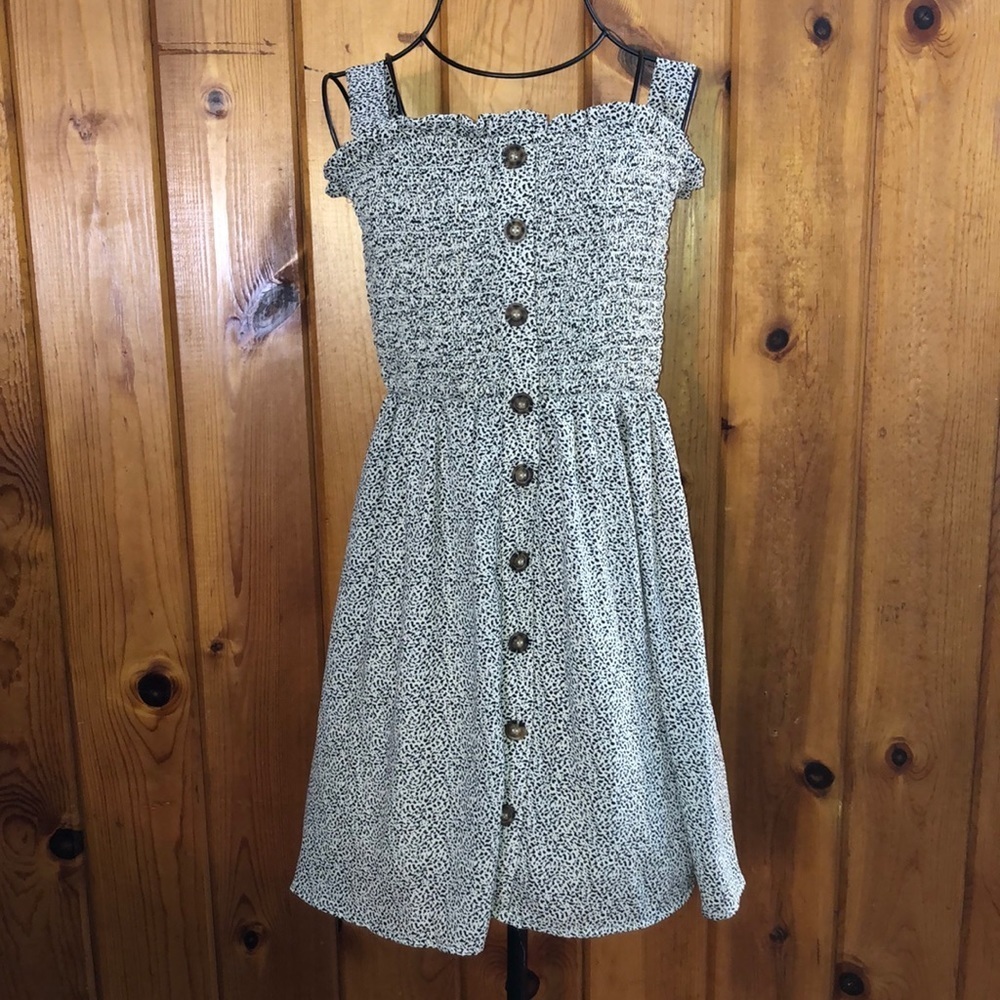 Sienna sky polka dot spotted dress mini dress summer wide strap dress size small